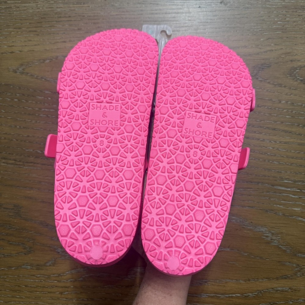 Shade & Shore Sandals Womens Size 8 Pink Slide Double Strap Waterproof Comfort - Picture 4 of 5